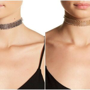 Nordstrom Melrose and Market Choker Necklace NWT 45 ea Silver GOLD